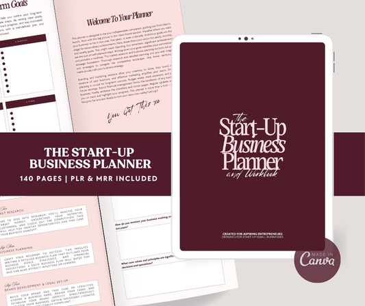 The Start Up Business Planner & Workbook | MRR/PLR Plus FREE GIFTS